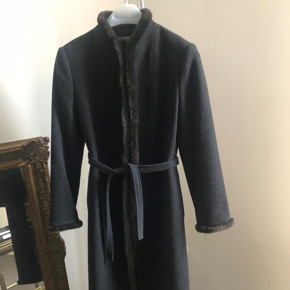 Bedo women's wool wrap coat charcoal-size small